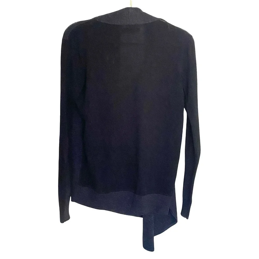 ALLSAINTS Black Charcoal Asymmetrical Drina Drape Cardigan Sweater Size 4